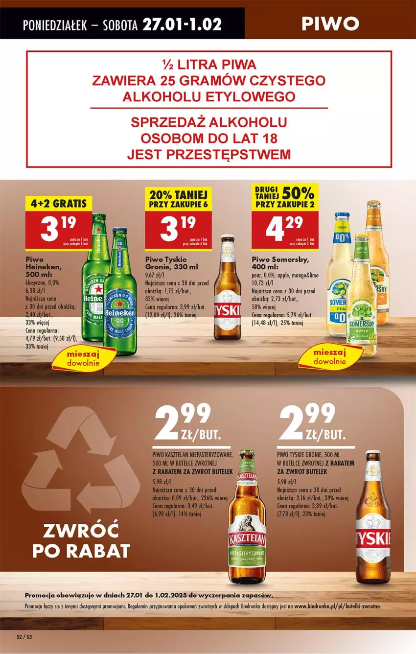 Gazetka promocyjna Biedronka - Od Poniedziałku - ważna 27.01 do 01.02.2025 - strona 62 - produkty: Fa, Gra, Mango, Piwo, Somersby, Tyskie