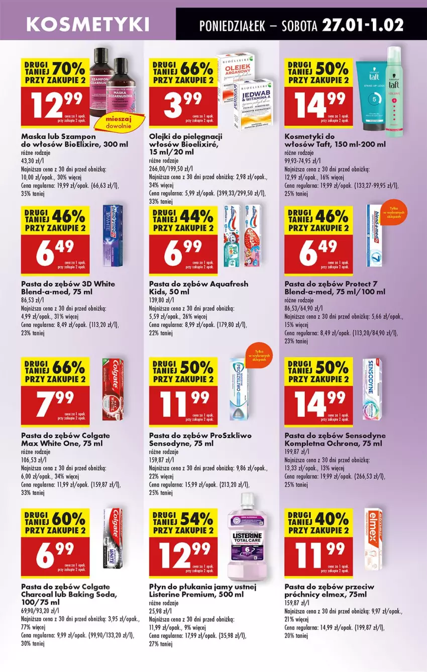 Gazetka promocyjna Biedronka - Od Poniedziałku - ważna 27.01 do 01.02.2025 - strona 67 - produkty: Aquafresh, Blend-a-Med, Colgate, Elmex, Fa, LG, Listerine, Maska, Olej, Pasta do zębów, Płyn do płukania, Płyn do płukania jamy ustnej, Sensodyne, Szampon, Taft