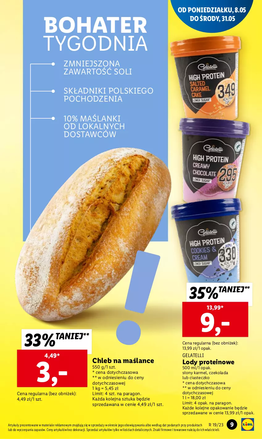 Gazetka promocyjna Lidl - GAZETKA - ważna 08.05 do 10.05.2023 - strona 11 - produkty: Chleb, Czekolada, Lanki, Lody, Olej