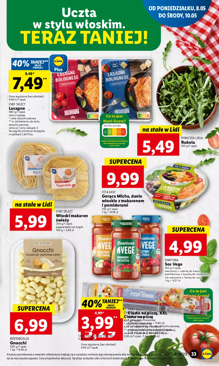 Gazetka promocyjna Lidl - GAZETKA - ważna 08.05 do 10.05.2023 - strona 37 - produkty: Bazyl, Dawtona, Dell, Fa, Gnocchi, Lasagne, Makaron, Rukola, Ryż, Sos, Tera, Wazon