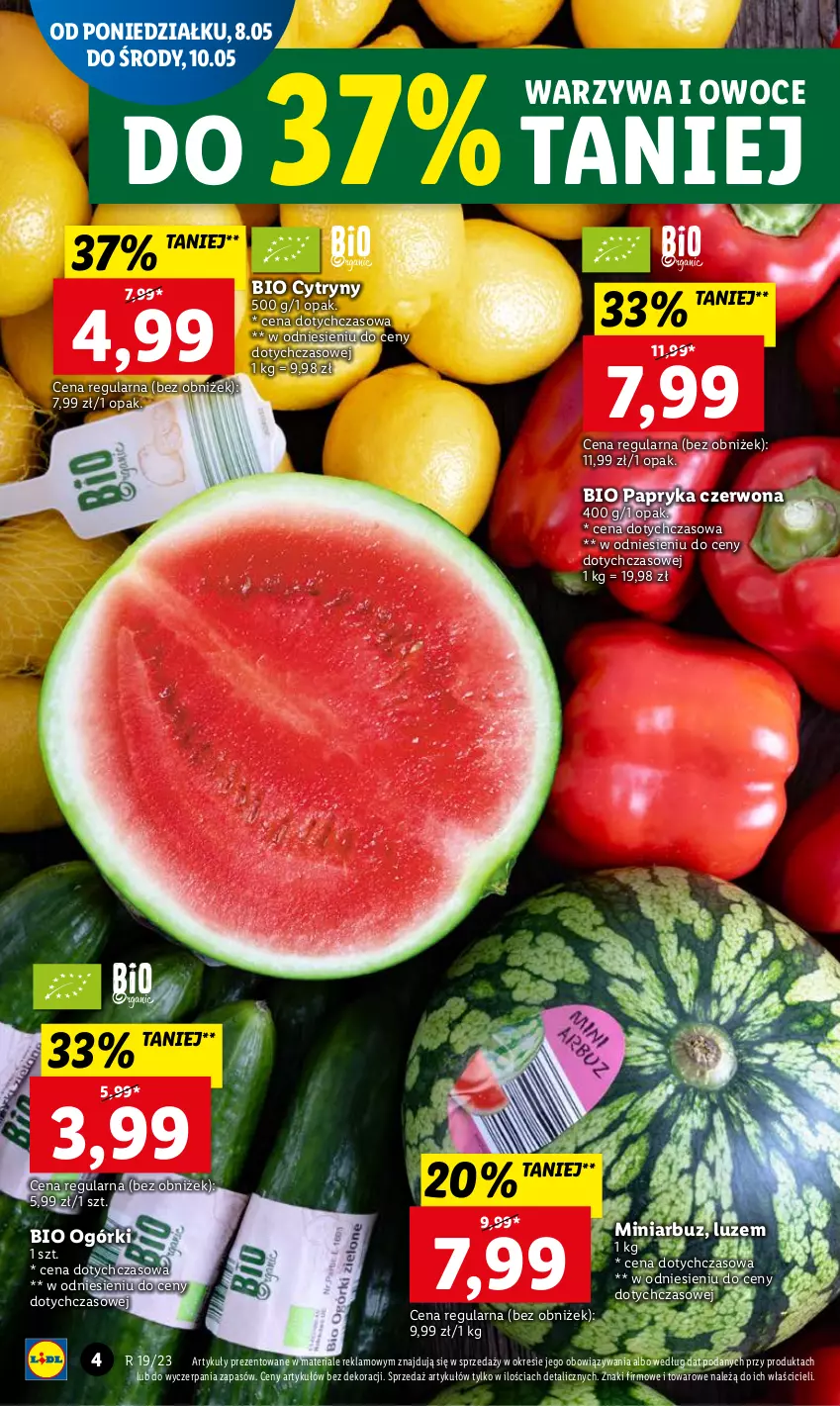 Gazetka promocyjna Lidl - GAZETKA - ważna 08.05 do 10.05.2023 - strona 6 - produkty: Arbuz, Cytryny, Owoce, Papryka, Papryka czerwona, Warzywa, Warzywa i owoce