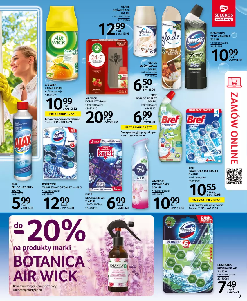 Gazetka promocyjna Selgros - Katalog Sprzątanie - ważna 03.11 do 16.11.2022 - strona 7 - produkty: Air Wick, Ajax, Ambi Pur, Bref, Domestos, Kostka do wc, Kret, Pur