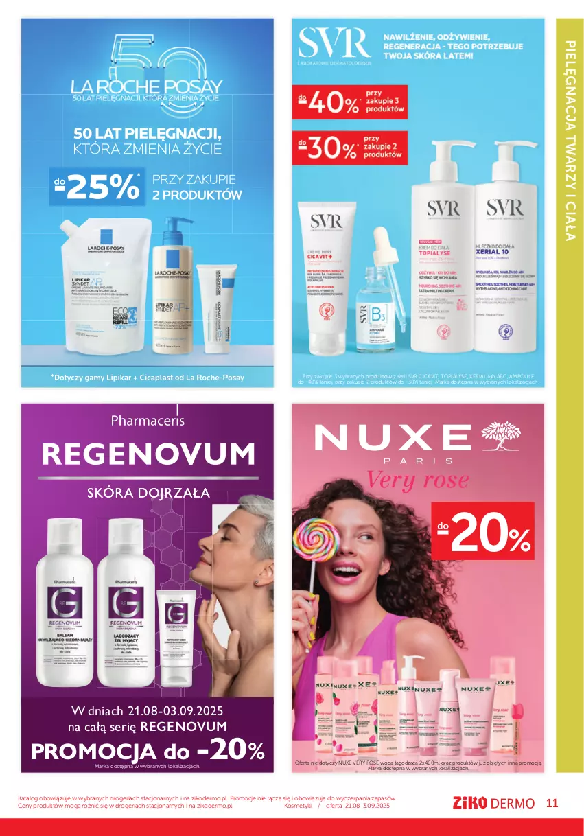 Gazetka promocyjna Ziko - Gazetka Ziko Dermo - ważna 21.08 do 03.09.2025 - strona 11 - produkty: Nuxe, Ser, SVR, Top, Woda