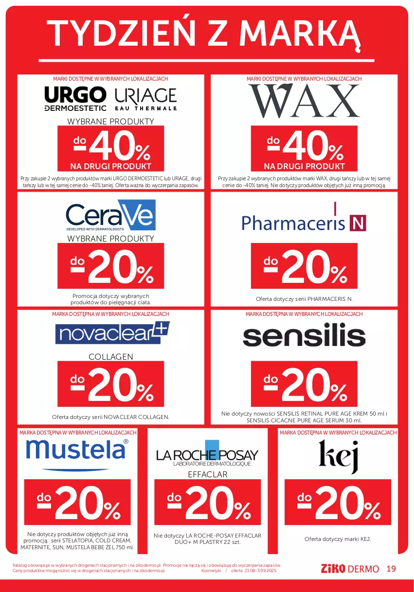 Gazetka promocyjna Ziko - Gazetka Ziko Dermo - ważna 21.08 do 03.09.2025 - strona 19 - produkty: Acer, Cold Cream, Fa, La Roche-Posay, Mus, Mustela, Pharmaceris, Pur, Rum, Ser, Serum, Top, Urgo