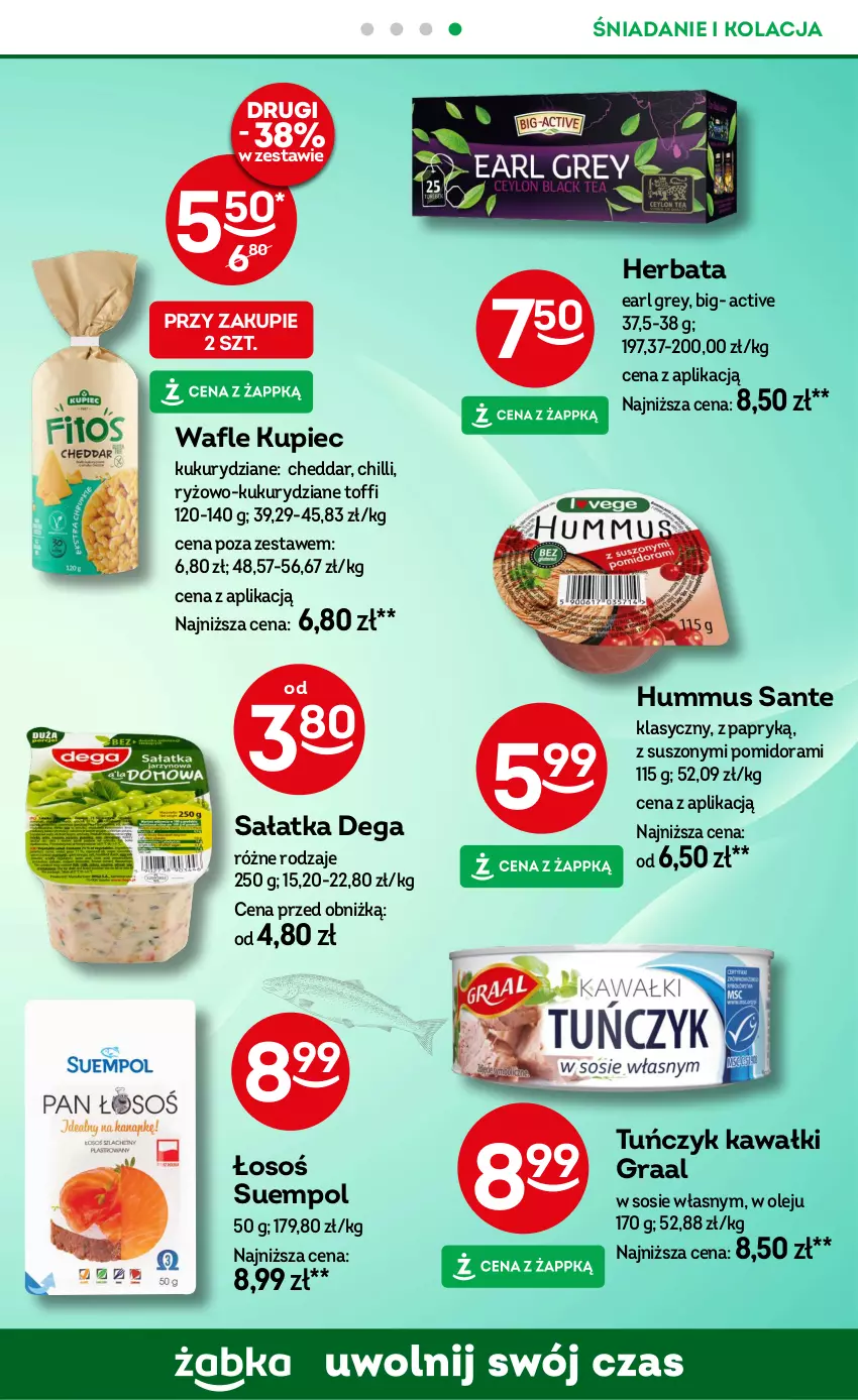 Gazetka promocyjna Żabka - ważna 26.02 do 11.03.2025 - strona 41 - produkty: Cheddar, Dega, Earl Grey, Gra, Graal, Herbata, Hummus, Kawa, Kupiec, Mus, Olej, Piec, Ryż, Sałat, Sałatka, Sante, Sos, Suempol, Tuńczyk, Wafle