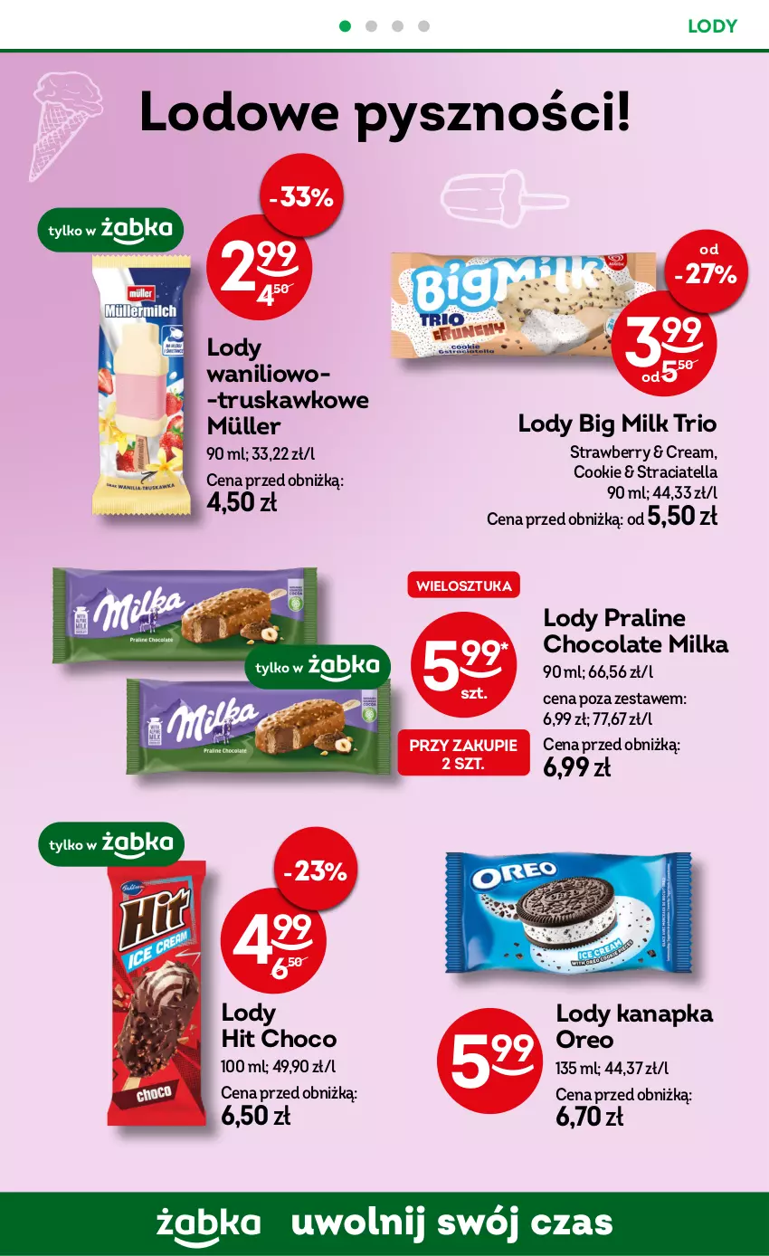 Gazetka promocyjna Żabka - ważna 26.02 do 11.03.2025 - strona 58 - produkty: Big Milk, Lody, Milka, Müller, Oreo