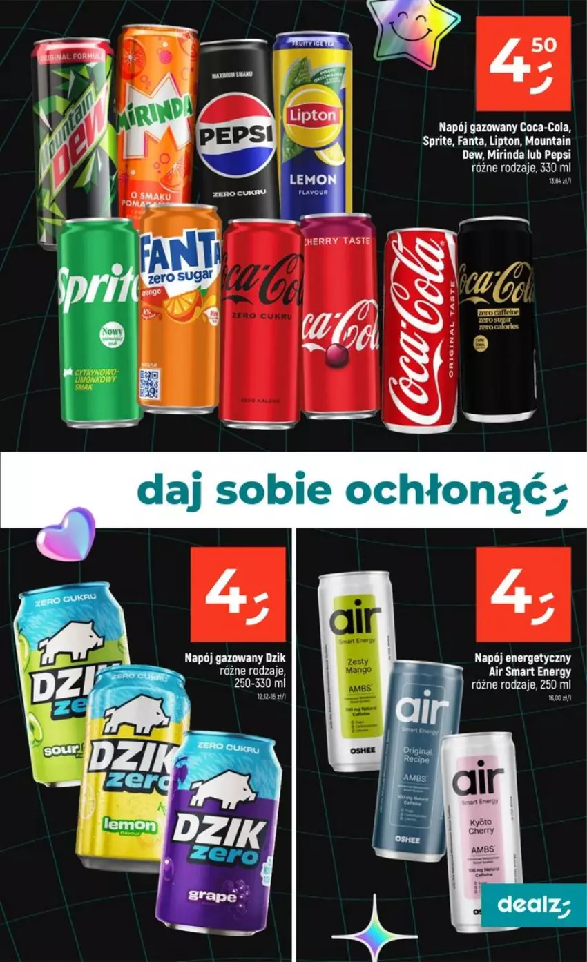 Gazetka promocyjna Dealz - szkolne MEGA CENY - ważna 06.08 do 02.09.2026 - strona 23 - produkty: Coca-Cola, Fa, Fanta, Lipton, Mirinda, Napój, Napój energetyczny, Napój gazowany, Pepsi, Sprite