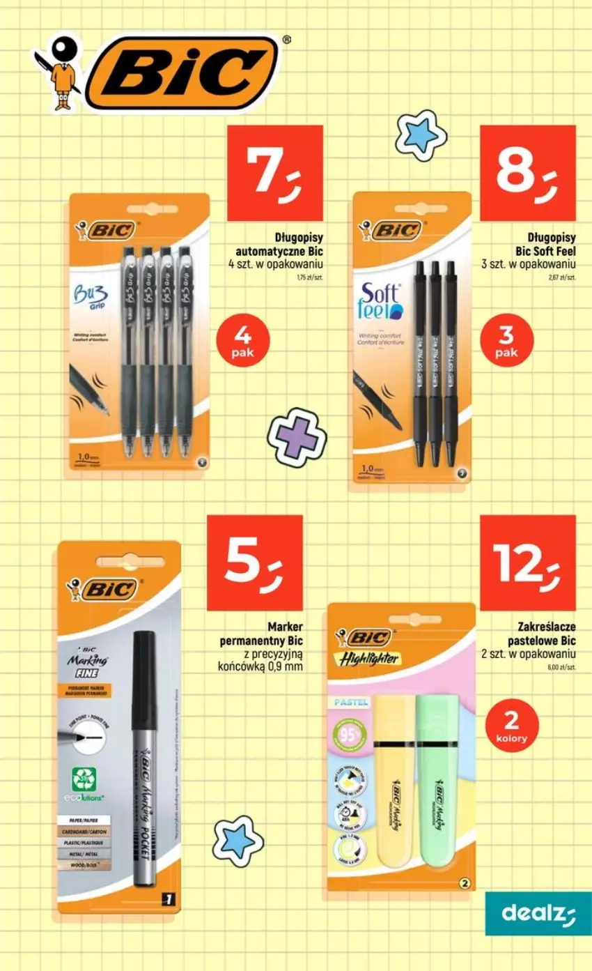 Gazetka promocyjna Dealz - szkolne MEGA CENY - ważna 06.08 do 02.09.2026 - strona 47 - produkty: BIC, Długopis, Lanki, Marker