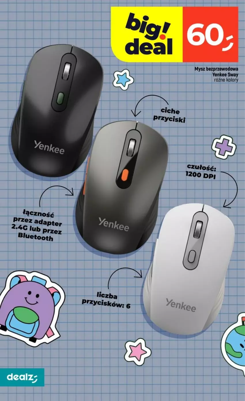 Gazetka promocyjna Dealz - szkolne MEGA CENY - ważna 06.08 do 02.09.2026 - strona 72 - produkty: LG, Mysz, Mysz bezprzewodowa