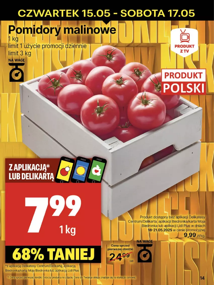 Gazetka promocyjna Delikatesy Centrum - Franczyza DC20 Czwartek - ważna 15.05 do 21.05.2025 - strona 14 - produkty: Pomidory, Rum