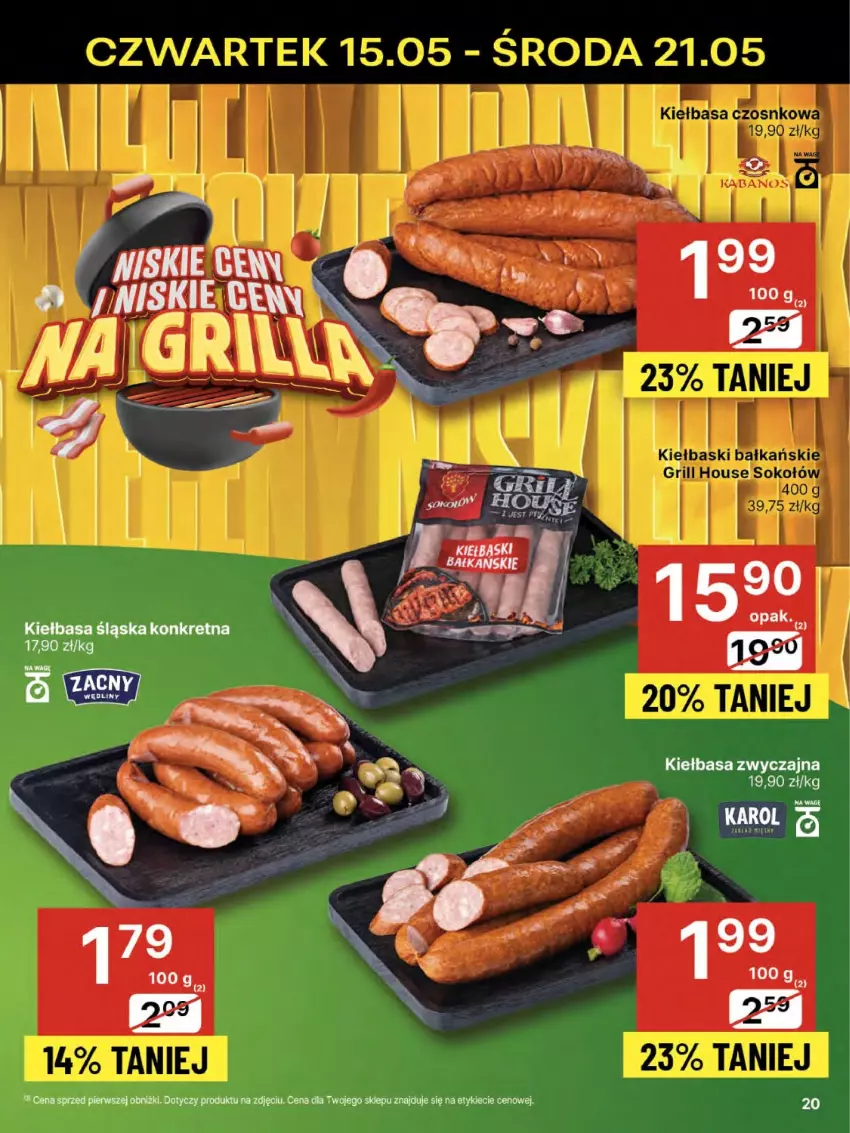Gazetka promocyjna Delikatesy Centrum - Franczyza DC20 Czwartek - ważna 15.05 do 21.05.2025 - strona 20 - produkty: Kiełbasa