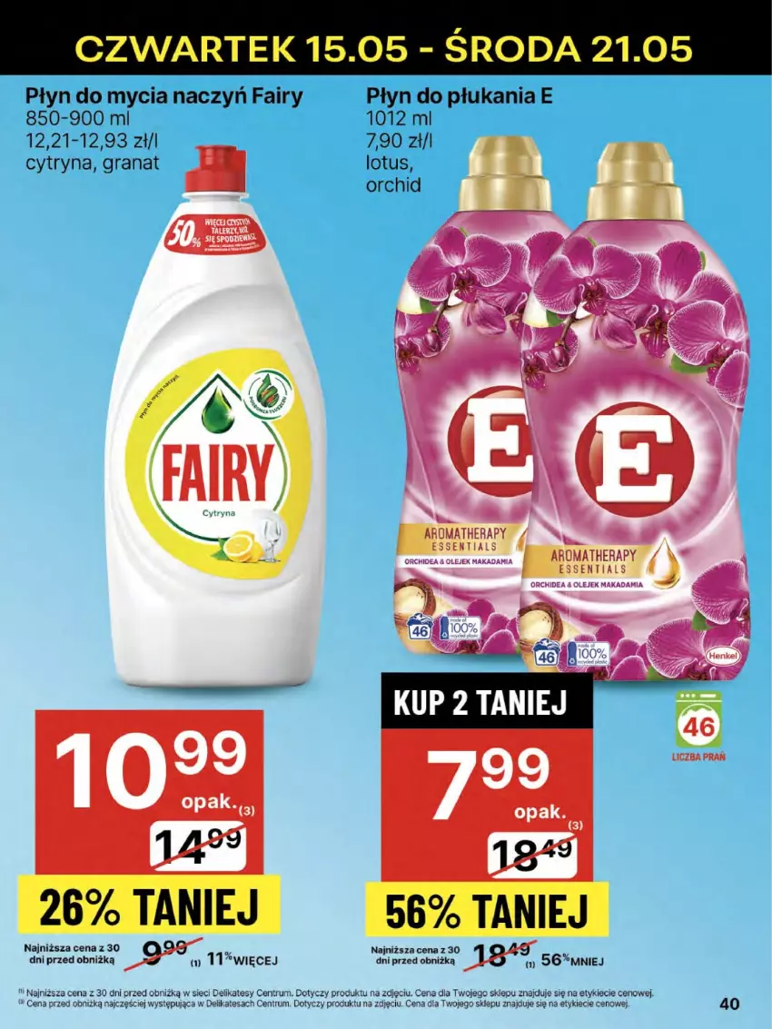 Gazetka promocyjna Delikatesy Centrum - Franczyza DC20 Czwartek - ważna 15.05 do 21.05.2025 - strona 40 - produkty: Do mycia naczyń, Fa, Fairy, Gra, Granat, Olej, Płyn do mycia, Płyn do mycia naczyń, Płyn do płukania, Rum