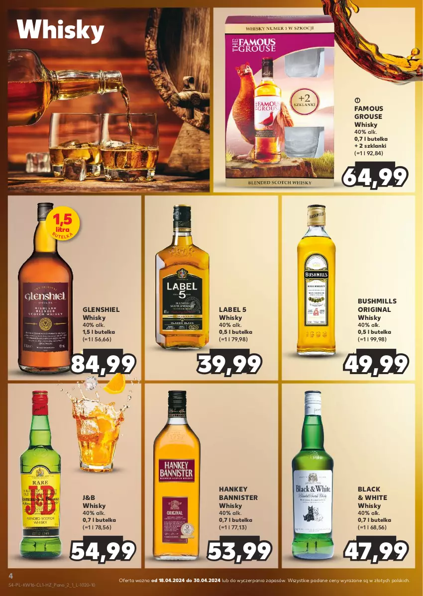 Gazetka promocyjna Kaufland - Barek Kauflandu - ważna 18.04 do 30.04.2024 - strona 4 - produkty: Bushmills, Fa, Gin, Lack, Lanki, Whisky