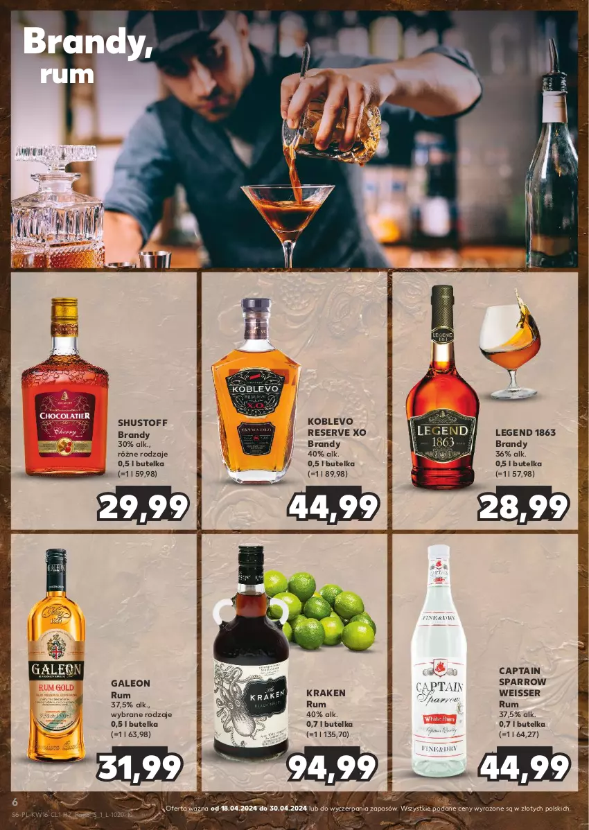 Gazetka promocyjna Kaufland - Barek Kauflandu - ważna 18.04 do 30.04.2024 - strona 6 - produkty: Brandy, Leon, Rum, Ser