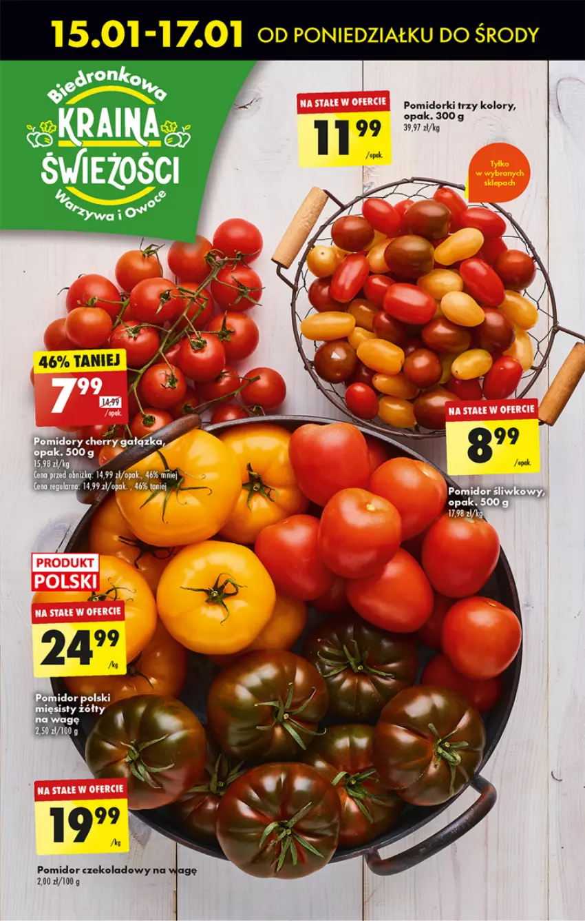 Gazetka promocyjna Biedronka - Od poniedzialku - ważna 15.01 do 20.01.2024 - strona 21 - produkty: Pomidorki, Pomidory