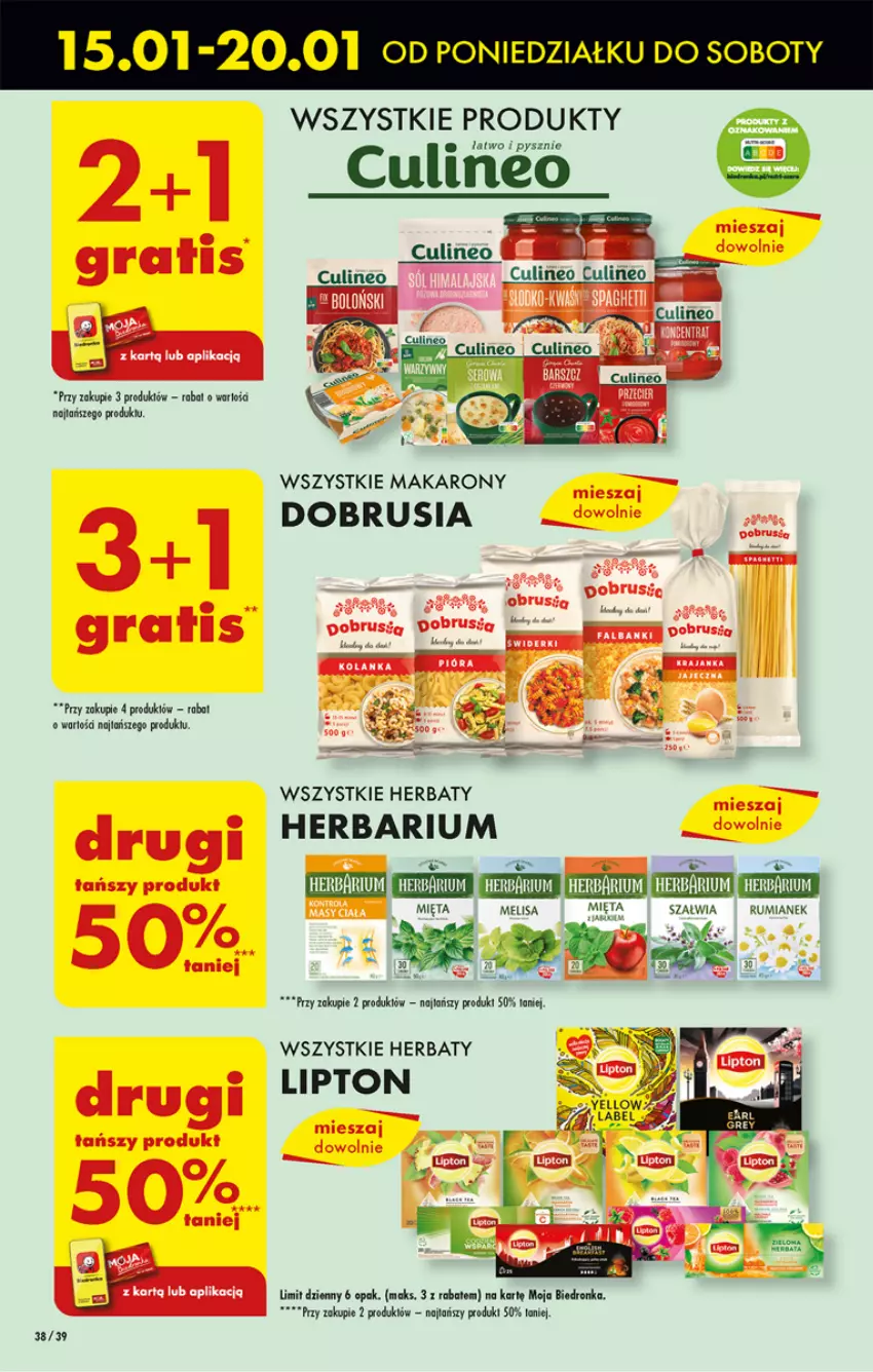 Gazetka promocyjna Biedronka - Od poniedzialku - ważna 15.01 do 20.01.2024 - strona 42 - produkty: Lipton, Makaron, Obrus, Rum