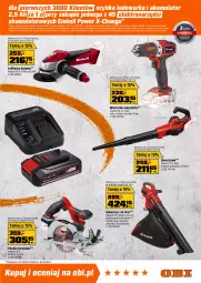 Gazetka promocyjna Obi - Gazetka OBI - Gazetka - ważna od 02.12 do 02.12.2025 - strona 13 - produkty: Odkurzacz, Rum, Rama, Szlifierka kątowa, Tran, Wyrzynarka, Warka, Tarka, Wkręt, Wkrętarka, Szlifierka, Odkurzacz do liści, Pilarka tarczowa, Kompresor, Akumulator, Einhell, Fa