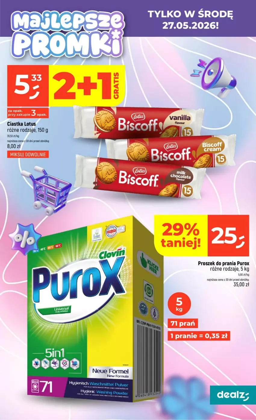 Gazetka promocyjna Dealz - MAJLEPSZE - ważna 21.05 do 27.05.2026 - strona 7 - produkty: Ciastka, Proszek do prania, Pur