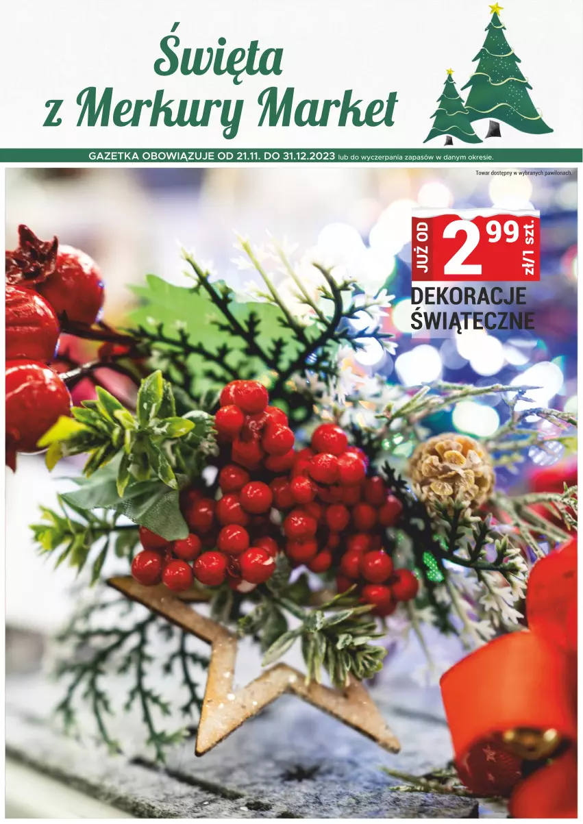 Gazetka promocyjna Merkury Market - Święta - ważna 21.11 do 31.12.2023 - strona 1