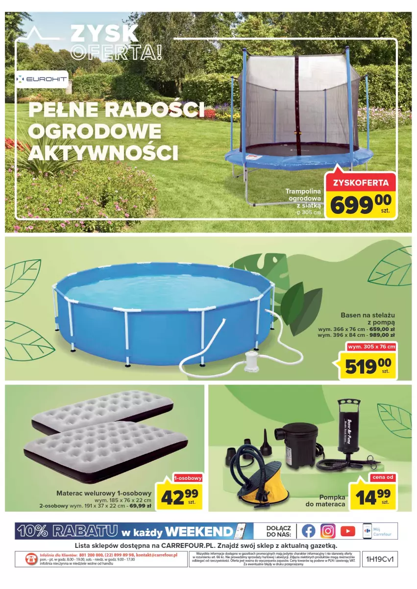 Gazetka promocyjna Carrefour - Gazetka Dla miłośników ogrodu - ważna 10.05 do 28.05.2022 - strona 15 - produkty: Materac, O nas, Pompka, Taca, Tera