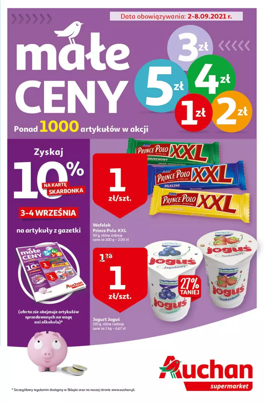 Gazetka promocyjna Auchan - Małe ceny Supermarkety - ważna 02.09 do 08.09.2021 - strona 1