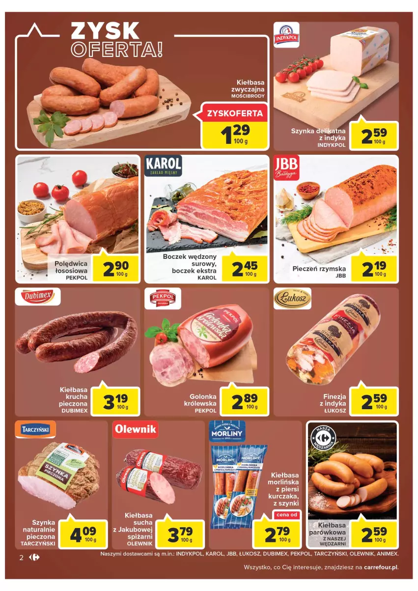 Gazetka promocyjna Carrefour - Gazetka Carrefour - ważna 13.09 do 24.09.2022 - strona 2 - produkty: Boczek, Kiełbasa, Kiełbasa krucha, Kosz, Kurczak, Olewnik, Pekpol, Piec, Polędwica, Sos, Szynka, Tarczyński