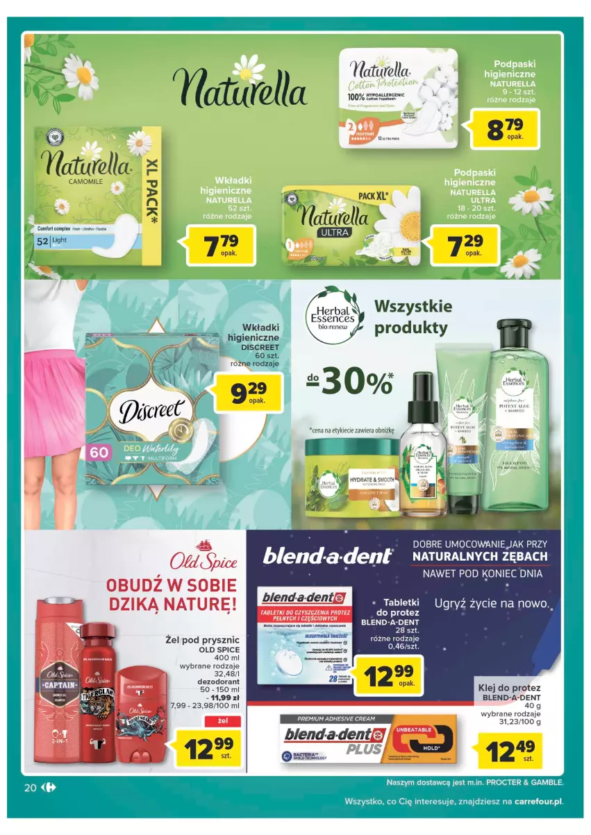 Gazetka promocyjna Carrefour - Gazetka Carrefour - ważna 13.09 do 24.09.2022 - strona 20 - produkty: Dezodorant, Discreet, Gry, Klej, Old Spice, Tablet, Wkładki