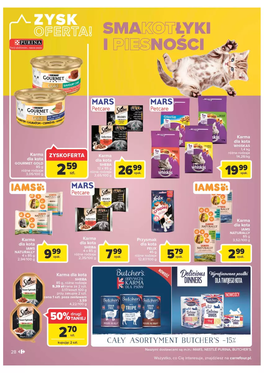 Gazetka promocyjna Carrefour - Gazetka Carrefour - ważna 13.09 do 24.09.2022 - strona 28 - produkty: Butcher's, Gra, Pur, Purina