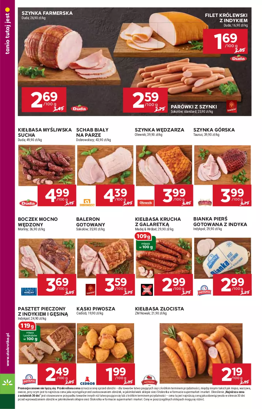 Gazetka promocyjna Stokrotka - Supermarket - ważna 08.08 do 12.08.2024 - strona 16 - produkty: Bianka, Boczek, Fa, Gala, HP, Kiełbasa, Kiełbasa krucha, Królewski, Parówki, Parówki z szynki, Pasztet, Piec, Piwo, Sos, Szynka, Szynka farmerska