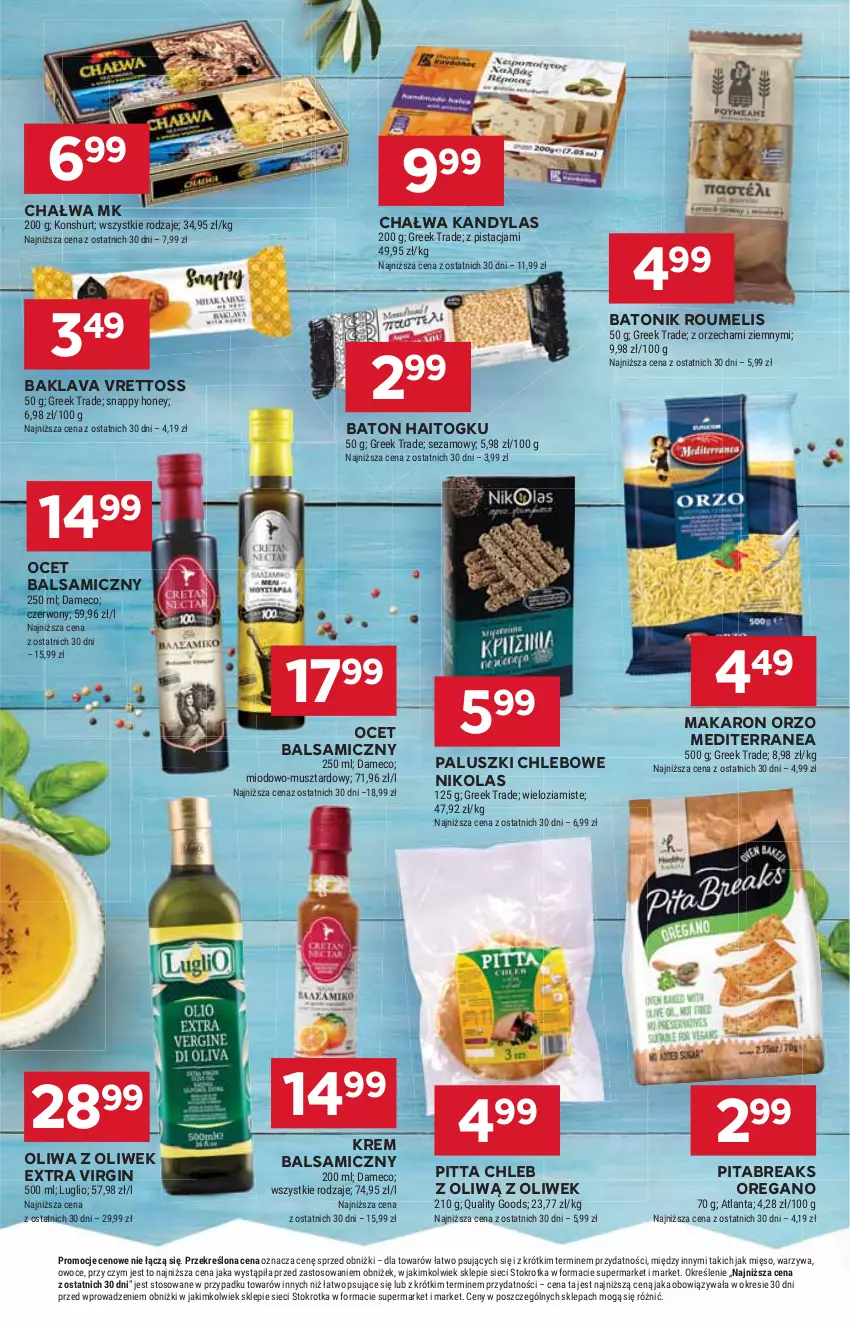 Gazetka promocyjna Stokrotka - Supermarket - ważna 08.08 do 12.08.2024 - strona 20 - produkty: Baton, Chałwa, Chleb, Gin, HP, Makaron, Ocet, Ocet balsamiczny, Oliwa, Oliwa z oliwek, Tonik