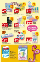 Gazetka promocyjna Auchan - Szkoła oszczędzania Temat PrzeSmaczne oferty Hipermarkety - Gazetka - ważna od 10.08 do 10.08.2022 - strona 31 - produkty: Top, Sok, Por, Papier, Długopis, Marker, Klej, Tran, Tusz, Aksam, Fa