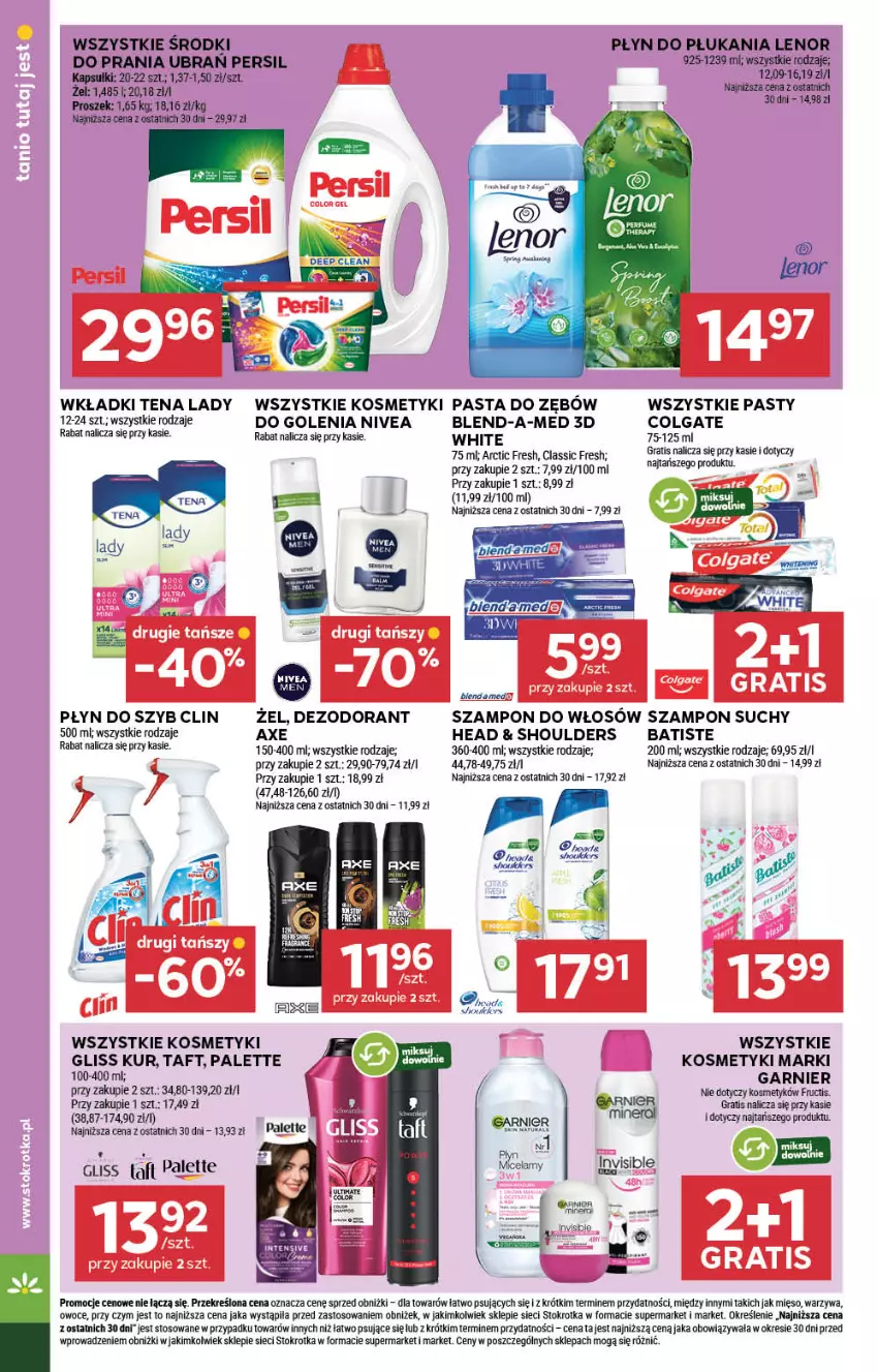 Gazetka promocyjna Stokrotka - Supermarket - ważna 31.07 do 06.08.2025 - strona 26 - produkty: Batiste, Blend-a-Med, Clin, Colgate, Dezodorant, Fructis, Garnier, Gliss Kur, Gra, Lenor, LG, Mięso, Nivea, Owoce, Palette, Pasta do zębów, Persil, Płyn do płukania, Płyn do szyb, Szampon, Taft, Warzywa, Wkładki