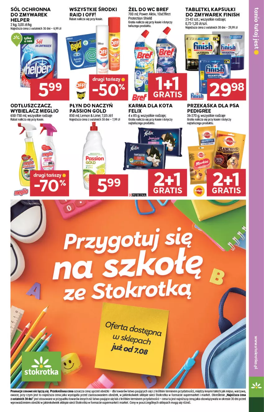 Gazetka promocyjna Stokrotka - Supermarket - ważna 31.07 do 06.08.2025 - strona 27 - produkty: Bref, Fa, Fanta, Felix, Finish, Gra, Mięso, Odtłuszczacz, Owoce, Pedigree, Sól, Tablet, Warzywa