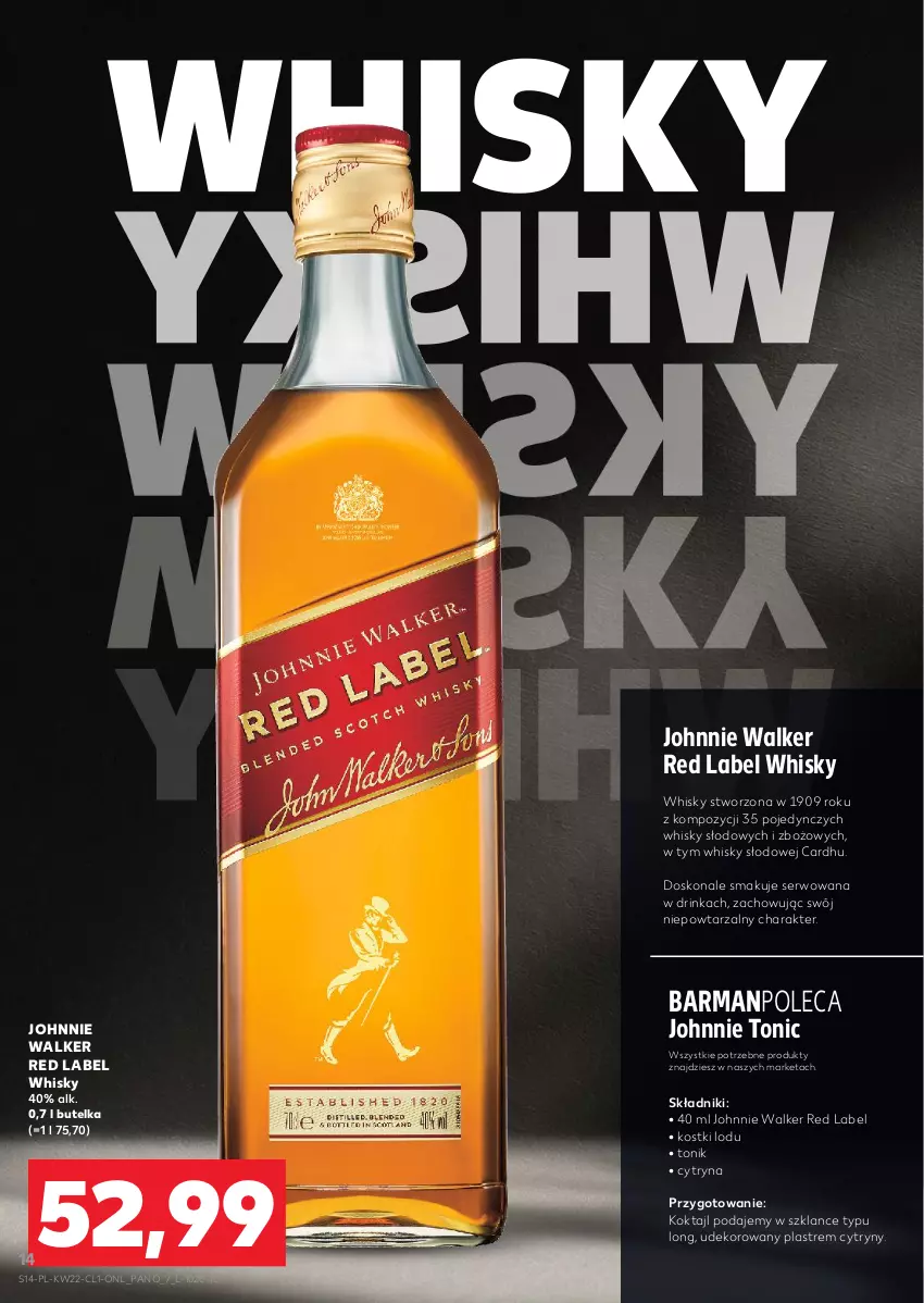 Gazetka promocyjna Kaufland - Barek Kauflandu - ważna 29.05 do 11.06.2025 - strona 14 - produkty: Cytryny, Inka, Johnnie Walker, Ser, Tonik, Whisky