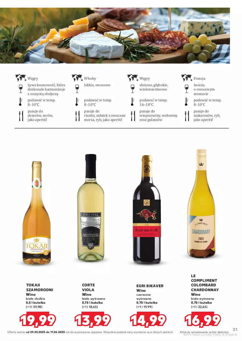 Gazetka promocyjna Kaufland - Barek Kauflandu - ważna 29.05 do 11.06.2025 - strona 31 - produkty: Chardonnay, Deser, Gry, Makaron, Sałat, Ser, Tokaji, Wino, Wino białe, Wino czerwone