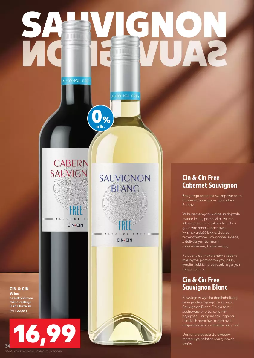 Gazetka promocyjna Kaufland - Barek Kauflandu - ważna 29.05 do 11.06.2025 - strona 34 - produkty: Cabernet Sauvignon, Gres, Makaron, Nuty, Owoce, Por, Sałat, Sauvignon Blanc, Ser, Sos, Wino, Wino bezalkoholowe