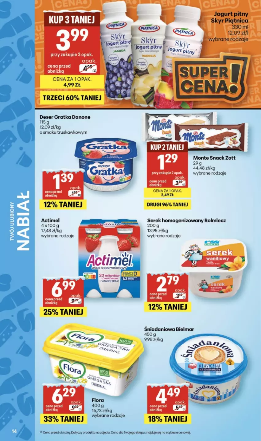 Gazetka promocyjna Delikatesy Centrum - Franczyza DC05 Czwartek - ważna 29.01 do 04.02.2026 - strona 13 - produkty: Actimel, Danio, Danone, Deser, Gra, Jogurt, Jogurt pitny, Piątnica, Rolmlecz, Ser, Serek, Serek homogenizowany