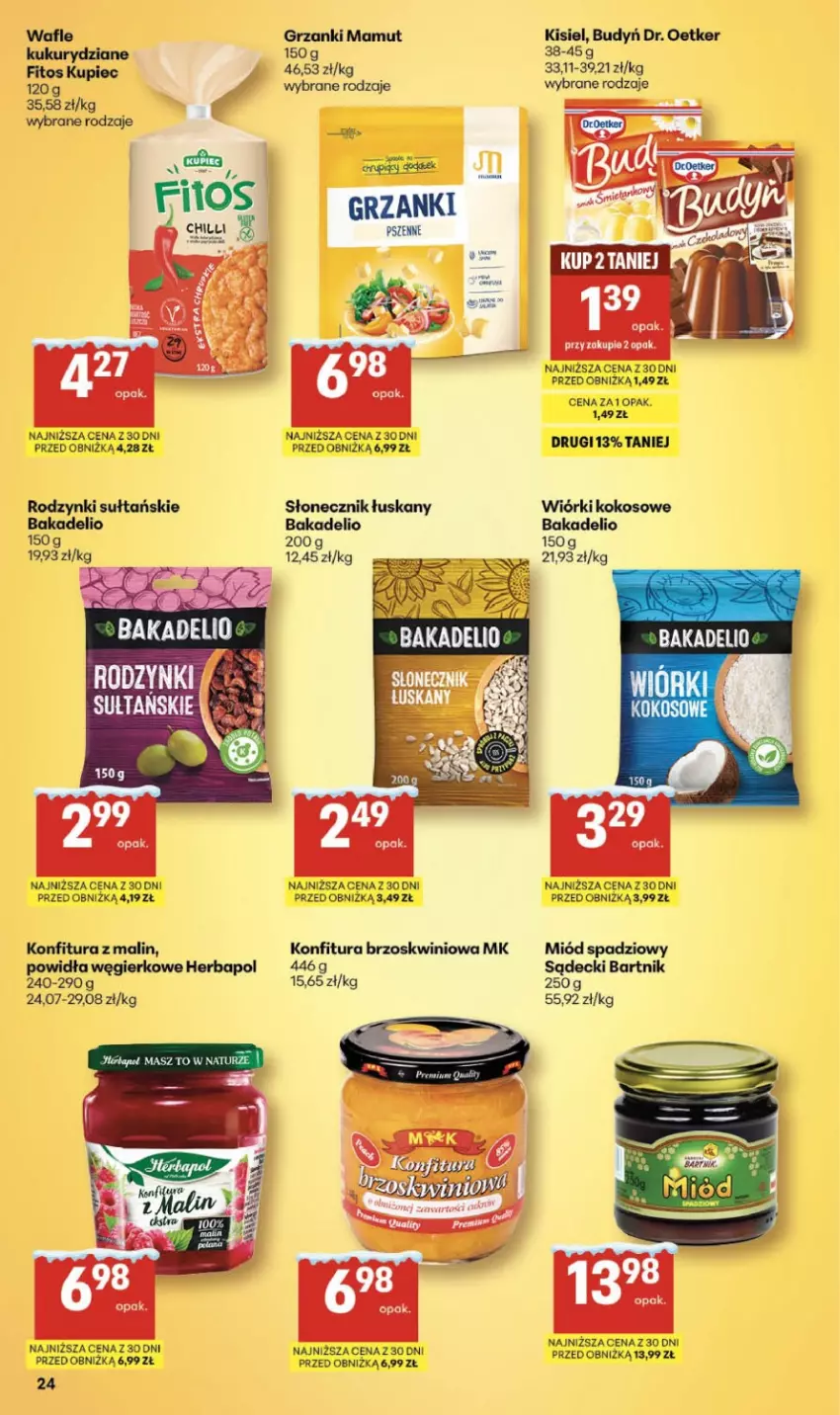 Gazetka promocyjna Delikatesy Centrum - Franczyza DC05 Czwartek - ważna 29.01 do 04.02.2026 - strona 16 - produkty: Budyń, Dr. Oetker, Herbapol, Kisiel, Kokos, Konfitura, Kupiec, LANA, Miód, Piec, Rodzynki, Wafle, Wiórki kokosowe