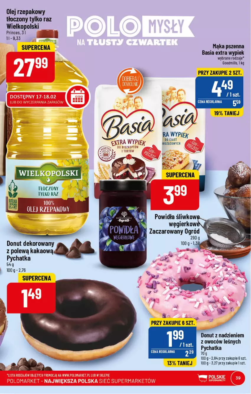 Gazetka promocyjna PoloMarket - Gazetka pomocyjna - ważna 15.02 do 21.02.2023 - strona 39 - produkty: Basia, Donut, Kakao, Mąka, Mąka pszenna, Ogród, Olej, Olej rzepakowy