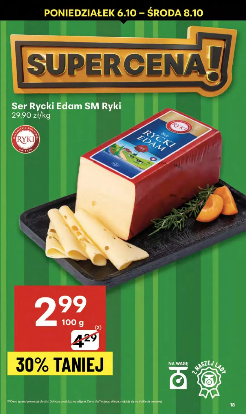 Gazetka promocyjna Delikatesy Centrum - Franczyza DC40 Czwartek - ważna 02.10 do 08.10.2025 - strona 18 - produkty: Edam, Rycki Edam, Ser