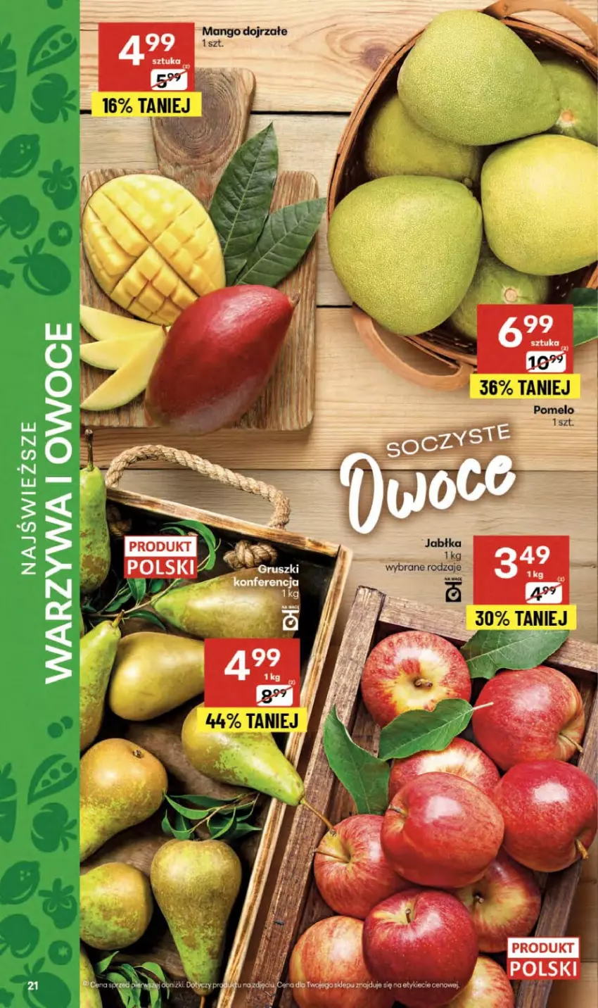 Gazetka promocyjna Delikatesy Centrum - Franczyza DC40 Czwartek - ważna 02.10 do 08.10.2025 - strona 21 - produkty: Jabłka, Mango, Owoce, Warzywa, Warzywa i owoce