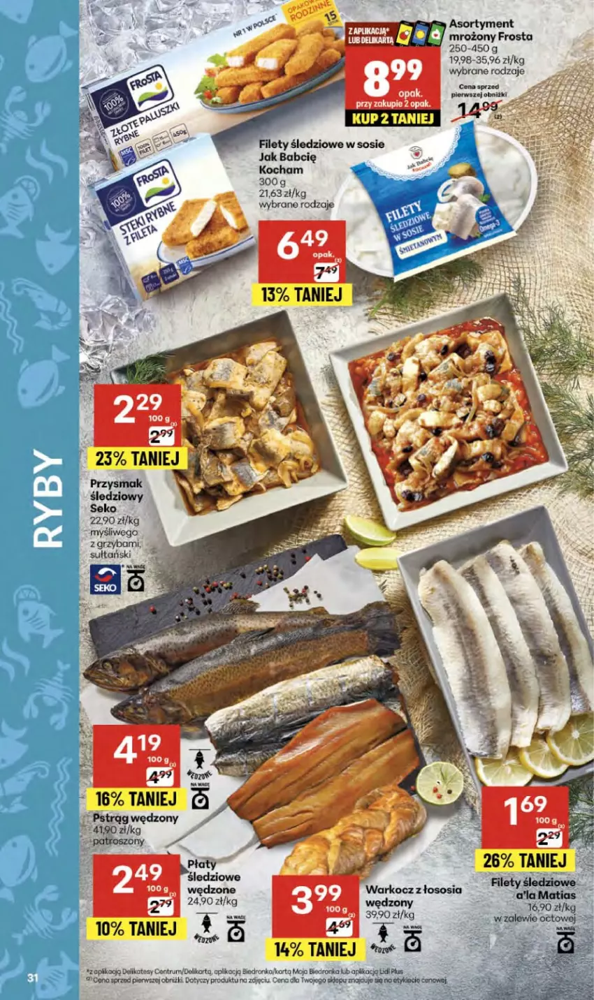 Gazetka promocyjna Delikatesy Centrum - Franczyza DC40 Czwartek - ważna 02.10 do 08.10.2025 - strona 31 - produkty: Frosta, Koc, Pstrąg, Rum, SEKO, Sos