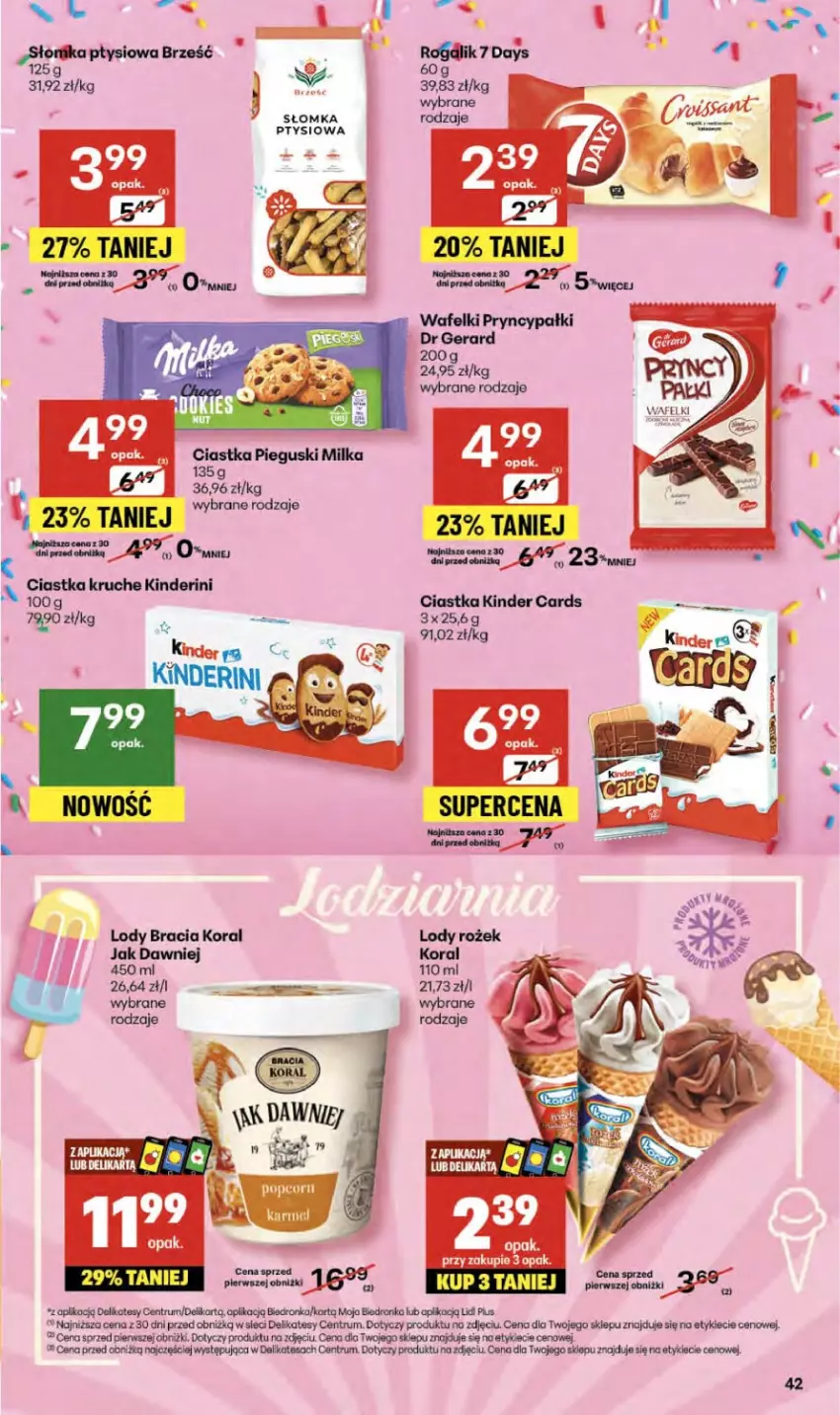 Gazetka promocyjna Delikatesy Centrum - Franczyza DC40 Czwartek - ważna 02.10 do 08.10.2025 - strona 42 - produkty: Ciastka, Dr Gerard, Kinder, Lody, Milka, Rum