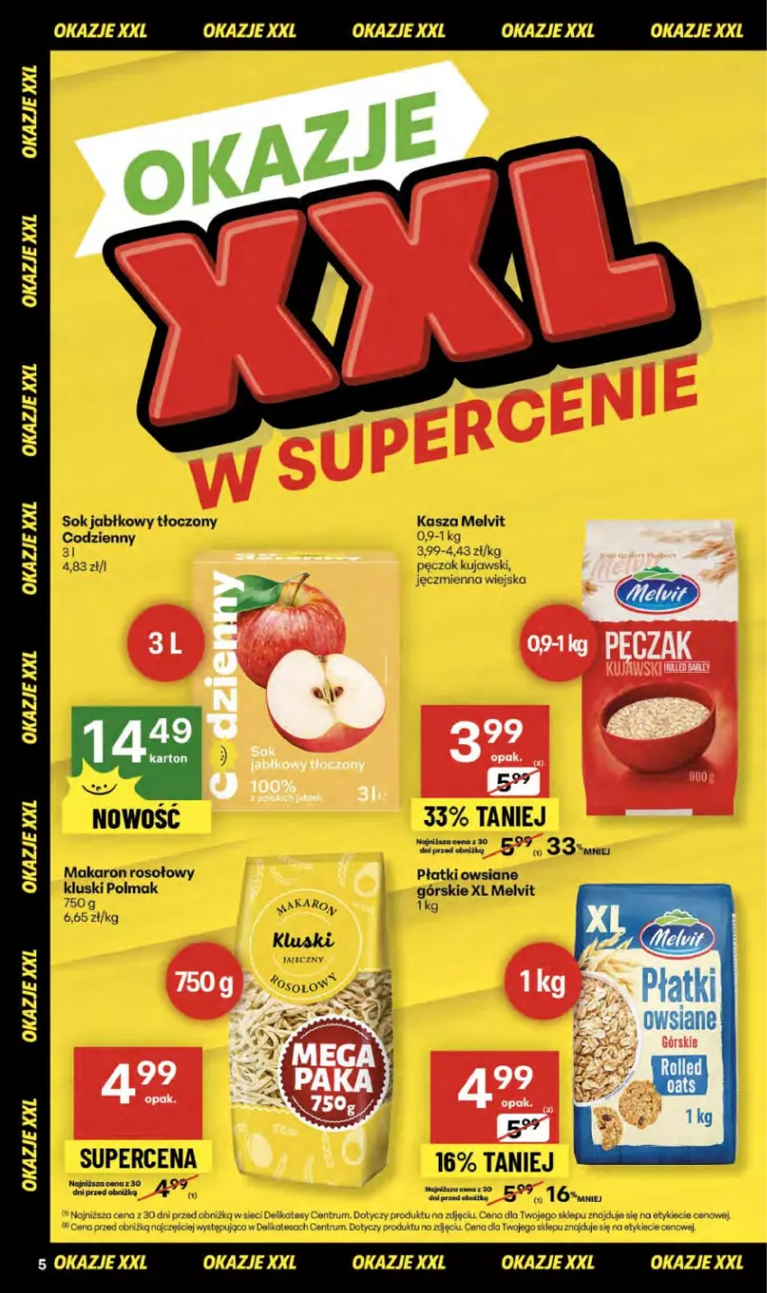 Gazetka promocyjna Delikatesy Centrum - Franczyza DC40 Czwartek - ważna 02.10 do 08.10.2025 - strona 5 - produkty: Kasza, Kujawski, Melvit, Olma, Płatki owsiane, Rum, Sok, Sok jabłkowy