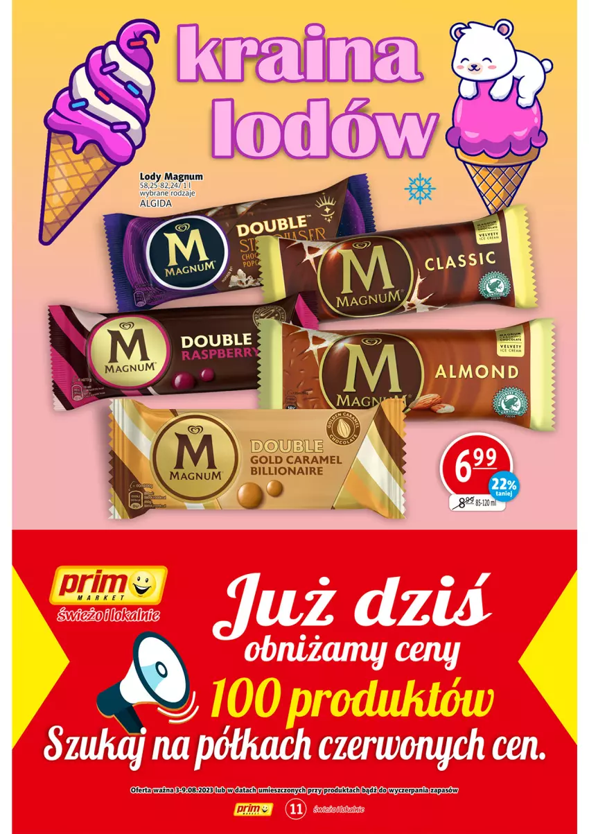 Gazetka promocyjna Prim Market - ważna 03.08 do 09.08.2023 - strona 11 - produkty: Lion, Lody