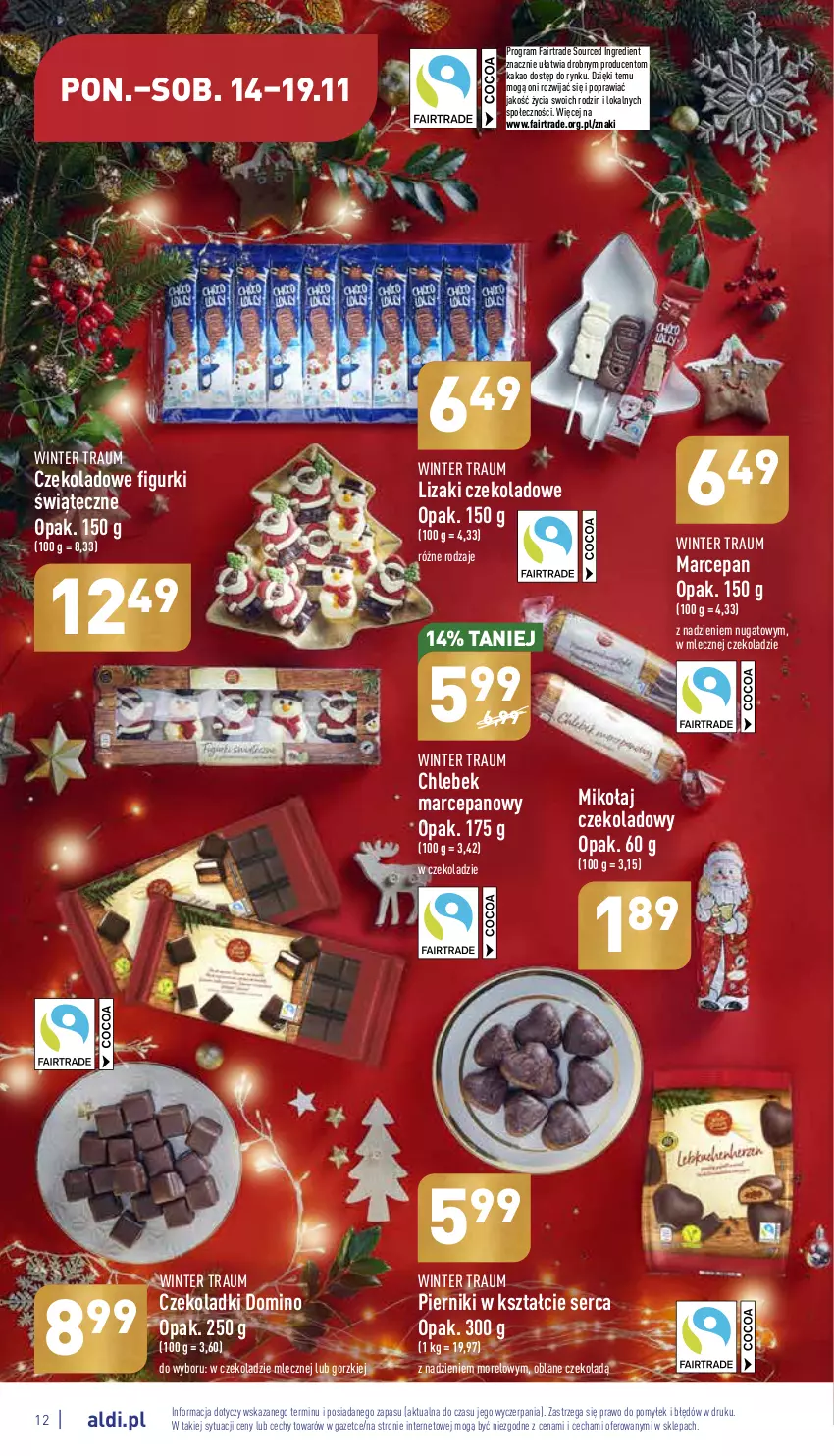 Gazetka promocyjna Aldi - Pełny katalog - ważna 14.11 do 19.11.2022 - strona 12 - produkty: Chleb, Fa, Gra, Kakao, Lizaki, Lizaki czekoladowe, Piernik, Ser