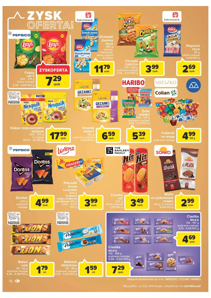 Gazetka promocyjna Carrefour - Gazetka Carrefour Zyskoteka - ważna 11.10 do 15.10.2022 - strona 16 - produkty: Ciastka, Fa, Milka, Pepsi