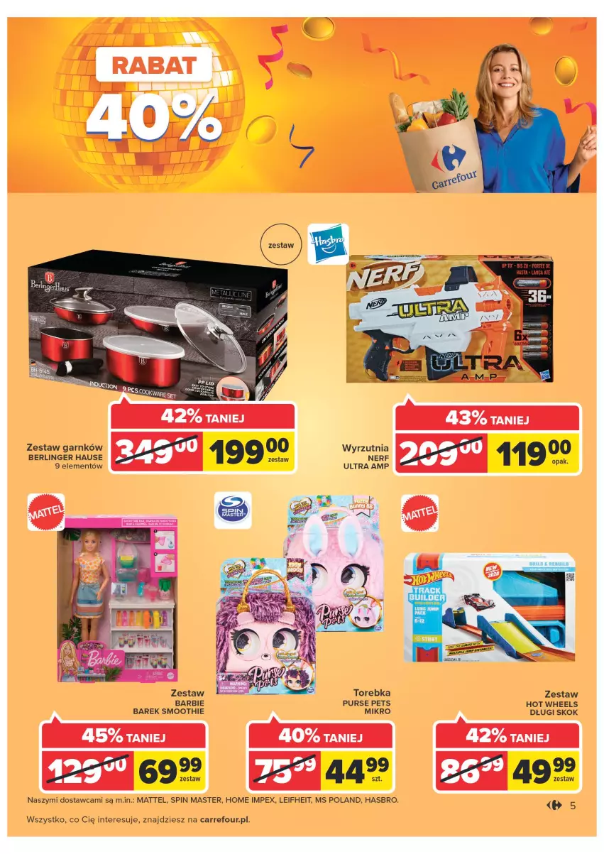 Gazetka promocyjna Carrefour - Gazetka Carrefour Zyskoteka - ważna 11.10 do 15.10.2022 - strona 5 - produkty: Barbie, Hasbro, Hot Wheels, Mattel, Pur, Smoothie
