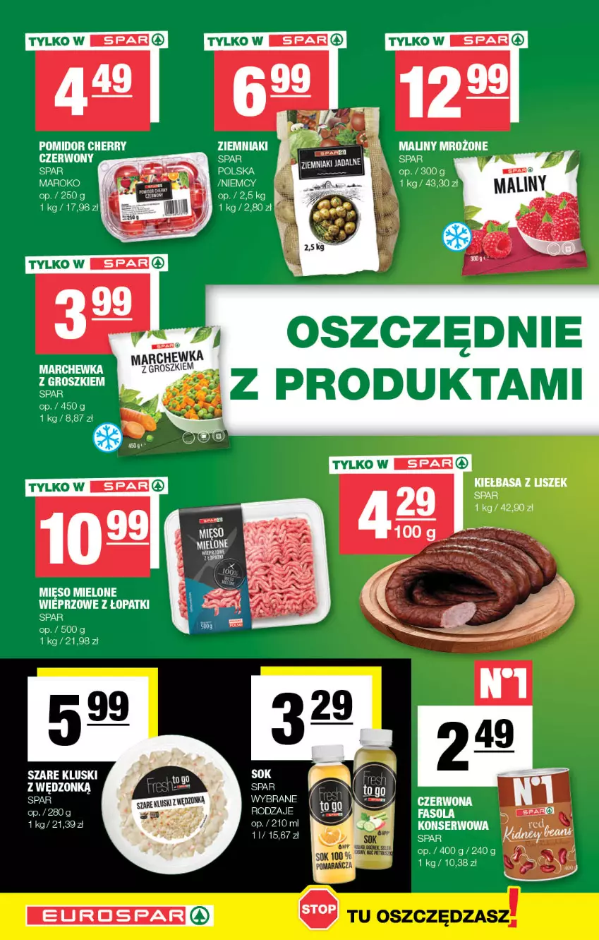 Gazetka promocyjna Spar - EuroSpar - ważna 30.04 do 10.05.2023 - strona 14 - produkty: Kiełbasa, Marchewka, Mięso, Mięso mielone, Ser, Sok