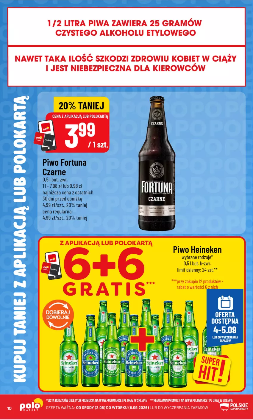 Gazetka promocyjna PoloMarket - Katalog Kupuj taniej z POLOappką - ważna 02.09 do 08.09.2026 - strona 10 - produkty: Fortuna, Gra, Heineken, Piec, Piwa, Piwo